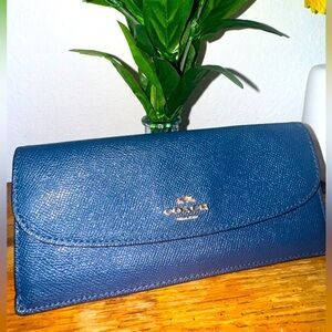 Coach Blue Leather Wallet